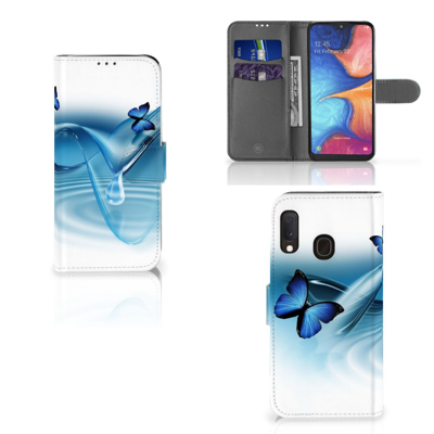 Samsung Galaxy A20e | Telefoonhoesje | Met pasjeshouder | Vlinders