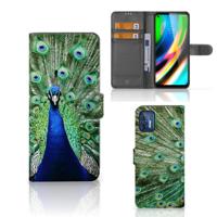 Motorola Moto G9 Plus | Telefoonhoesje | Met pasjeshouder | Pauw - thumbnail