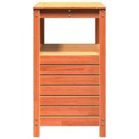 VidaXL Oppottafel met schappen 82,5x45x81 cm massief grenenhout bruin - thumbnail