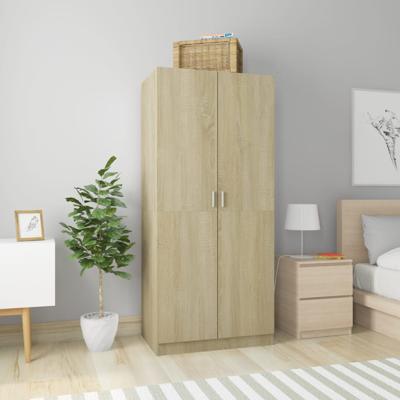 Kledingkast 80x52x180 cm bewerkt hout sonoma eikenkleurig