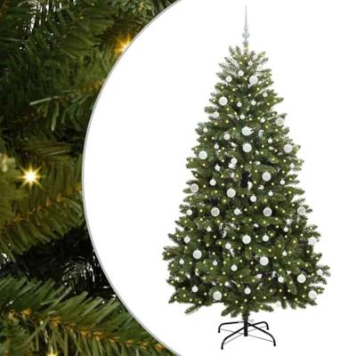 VidaXL Kunstkerstboom met 300 led groen 210 cm pvc en metaal