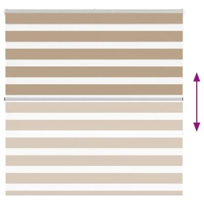VidaXL Zebra blind 145x150 cm stofbreedte 140,9 cm polyester zandbruin - thumbnail