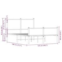 Bedframe zonder matras metaal gerookt eikenkleurig 120x190 cm - thumbnail