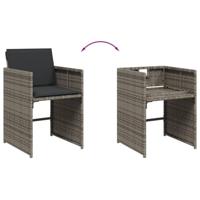 11-delige Tuinset met kussens poly rattan grijs - thumbnail