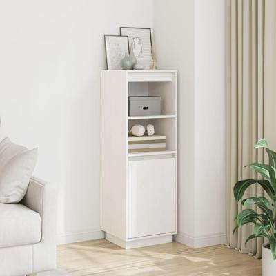 Hoge kast 37x34x110 cm massief grenenhout wit