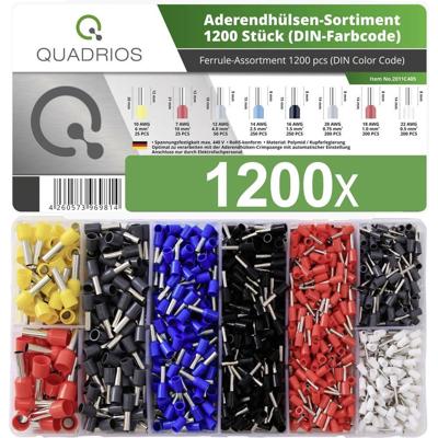 Quadrios 2011C405 Assortiment adereindhulzen Deels geïsoleerd Meerdere kleuren 1200 stuk(s) Quadrios 2011C405 Assortiment adereindhulzen Deels geïsoleerd Meerdere kleuren 1200 stuk(s)