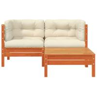 Tuinbank 2-zits met kussens en voetenbank - thumbnail