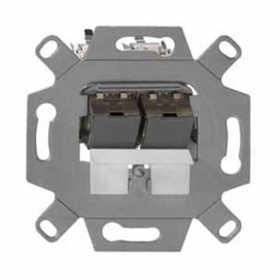 Rutenbeck UM-Cat.6A#139104031 Netwerkdoos Inbouw (in muur) Inzet met centraalstuk en frame Grijs