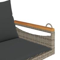 Schommelbank met kussens 109x62x40 cm poly rattan grijs - thumbnail