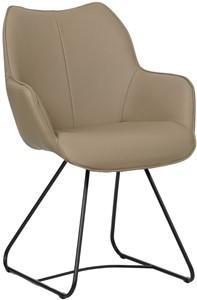 Taupe leren design eetkamerstoel Magic - Hermes Leer Mocca (taupe leer)