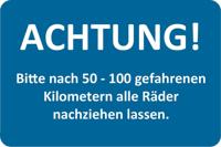 EICHNER klantenservice stickers attention wheel nuts to b customer service rec. - thumbnail