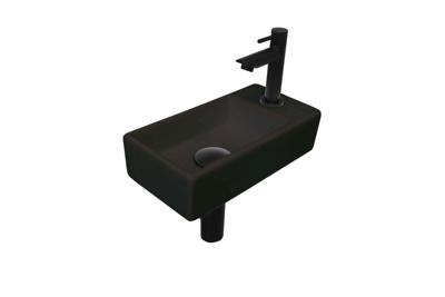 INK Versus Fonteinset - 36x18x9cm - wasbak links - porselein mat zwart 1805362