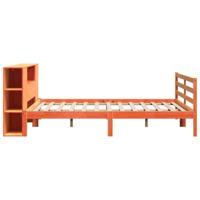 Bed met boekenkast zonder matras grenenhout wasbruin 180x200 cm - thumbnail