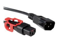 ACT AK5158 230V Stroomkabel C13 IEC Lock+/C14 Zwart - 3 meter - thumbnail