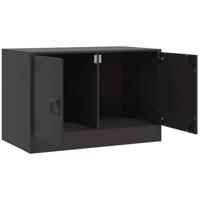 Tv-meubelen 2 st 67x39x44 cm staal zwart - thumbnail