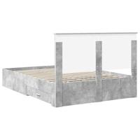 Bedframe met hoofdeinde Beton Grijs 140 x 190 cm Bewerkt hout - thumbnail
