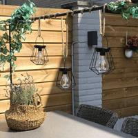 Solar led lamp vogue zwarte buitenlamp op zonne energie - thumbnail