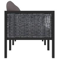 Driezitsbank met kussens poly rattan antraciet - thumbnail