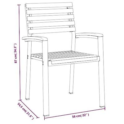 5-delige Tuinset massief acaciahout en metaal