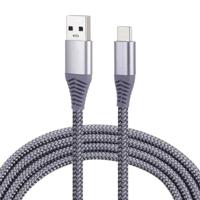 1.8 m nylon Gevlochten snoer USB naar type-C Data Sync laadkabel met 110 koperen draden ondersteuning snel opladen voor Galaxy Huawei Xiaomi LG - thumbnail