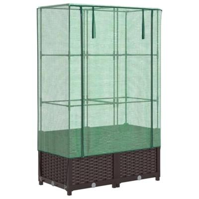 Plantenbak verhoogd met kashoes 80x40x138 cm rattanlook