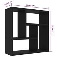 Wandschap 45,1x16x45,1 cm bewerkt hout zwart - thumbnail
