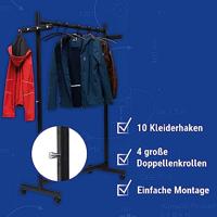Maul Staande kapstok 9424190 MAULsamba Aantal haken: 10 (b x h x d) 1.155 x 172.5 x 50.8 m Metaal Zwart 1 stuk(s) - thumbnail