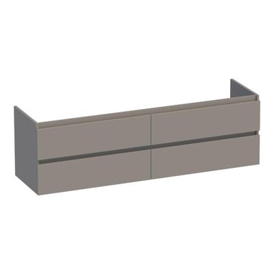 Brauer Joy - Onderkast - 160 cm - met 4 Softclose Lades Greeploos en 2 Sifon Uitsparingen - Mat Taupe