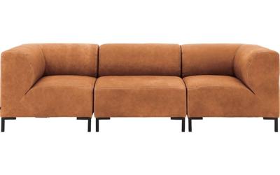 Goossens Excellent Bank Marshall cognac, leer, 1,5-zits, urban industrieel