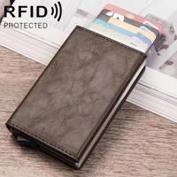 Magnetic RFID Bag Multifunctional Aluminum Automatic Pop-up Credit Card Package(Coffee) - thumbnail