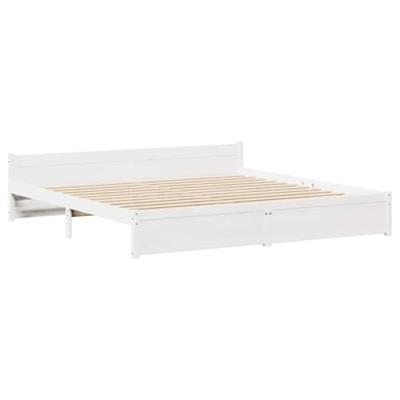 Bedframe zonder matras massief grenenhout wit 180x200 cm Bedframe zonder matras massief grenenhout wit 180x200 cm