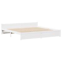 Bedframe zonder matras massief grenenhout wit 180x200 cm - thumbnail