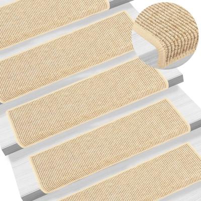 Trapmatten zelfklevend 15 st sisal-look 65x21x4 cm lichtbeige Trapmatten zelfklevend 15 st sisal-look 65x21x4 cm lichtbeige