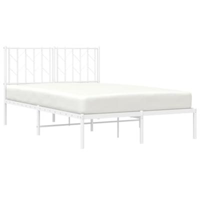 Bedframe met hoofdbord metaal wit 120x200 cm Bedframe met hoofdbord metaal wit 120x200 cm