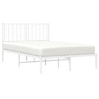 Bedframe met hoofdbord metaal wit 120x200 cm - thumbnail