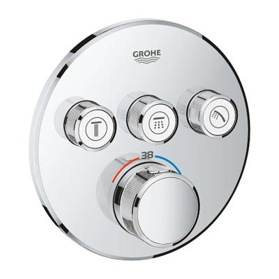 GROHE Grohtherm SmartControl inbouwkraan thermostatisch met omstel voor 3 functies rond chroom 29121000 GROHE Grohtherm SmartControl inbouwkraan thermostatisch met omstel voor 3 functies rond chroom 29121000