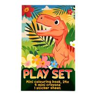 Wins Holland Traktatiesetje - kleurboekje, waskrijtjes en stickervel - dino - thumbnail