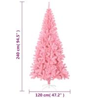 VidaXL Kunstkerstboom met standaard 240 cm pvc roze - thumbnail