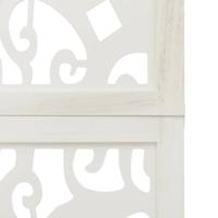 Kamerscherm met 5 panelen massief paulowniahout wit - thumbnail