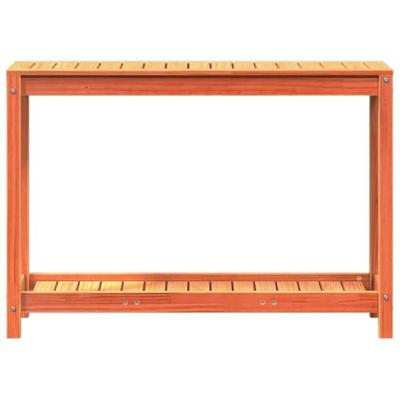 VidaXL Oppottafel met schap 108x35x75 cm massief grenenhout wasbruin