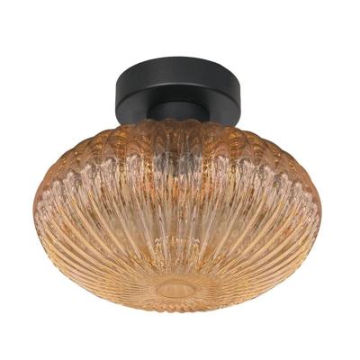 Steinhauer PlafondlampBloeba zwart met amber glas - 4236ZW