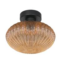 Steinhauer PlafondlampBloeba zwart met amber glas - 4236ZW - thumbnail