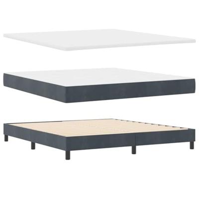 Boxspringbed met matras fluweel donkergrijs 180x200 cm