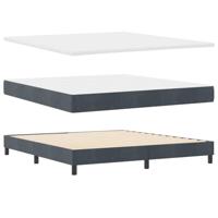Boxspringbed met matras fluweel donkergrijs 180x200 cm - thumbnail