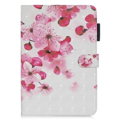 3D Horizontal Flip Leather Case with Holder & Card Slots For Galaxy Tab A 8 (2019)(Red Flower)