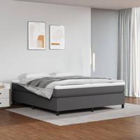 Boxspring met matras kunstleer grijs 160x200 cm - thumbnail