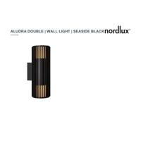 Buitenlamp Aludra Zwart Up Down metaal Ribbel - thumbnail