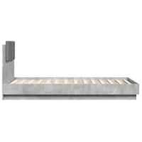 Bedframe met hoofdbord en LED-verlichting betongrijs 100x200 cm - thumbnail