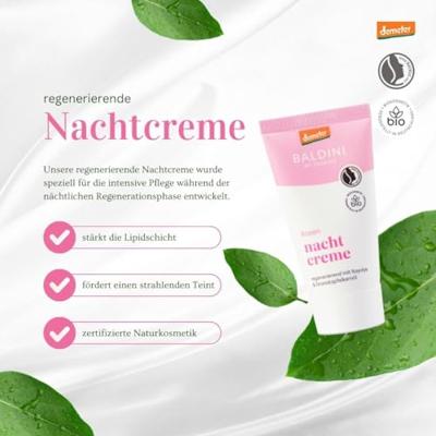 Baldini Nachtcreme rijk rose demeter 50 Milliliter