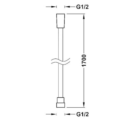 Doucheslang Tres | 170 cm | Kunststof | Glad | Zilver